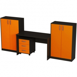 Комплект офисной мебели КП-20 цвет Венге+Оранж