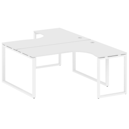 Рабочая станция криволинейная на О-образном м/к METAL SYSTEM БО.РАС-СА-2.4 Белый Белый