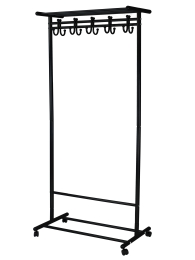 Вешалка напольная на колесах М 9 чёрный с крючками
