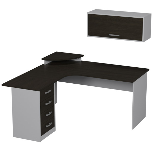 Комплект офисной мебели КП-17 цвет Серый+Венге