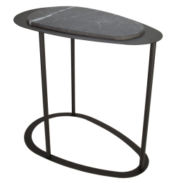 Стол журнальный МеталлАрт М024 черный мрамор/черный