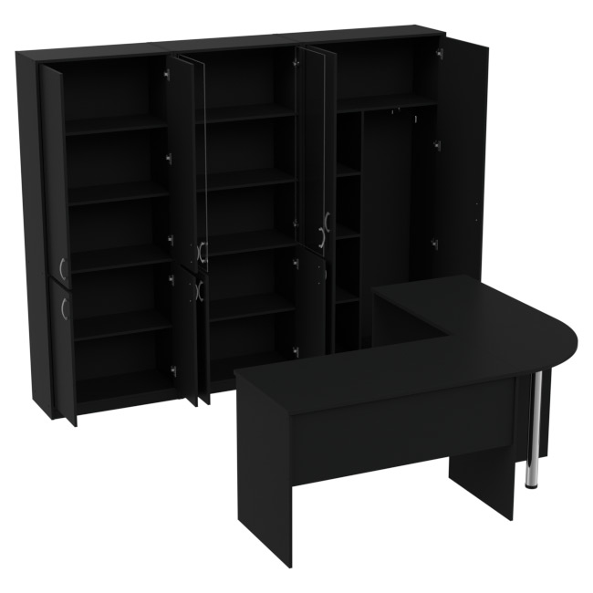 Комплект офисной мебели КП-11 цвет Черный