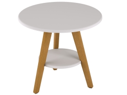 Стол журнальный ХОГ белый/дуб светлый