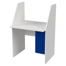 Компьютерный стол СК-18 цвет Белый+Синий 80/70/120 см