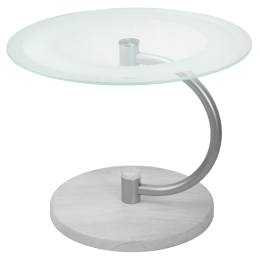 Стол журнальный Дуэт 13Н металлик/дуб дымчатый/прозр