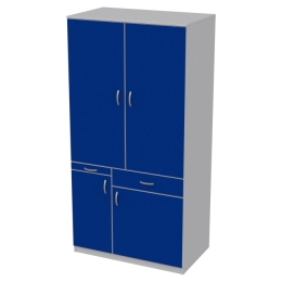 Мини кухня МК-1Р распашные двери цвет Серый+Синий 100/60/200 см
