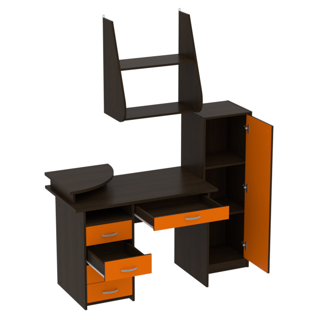 Комплект офисной мебели КП-14 цвет Венге+Оранж