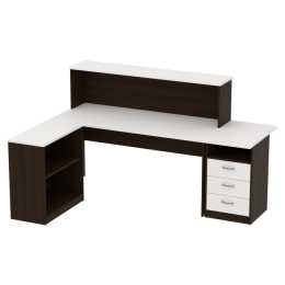 Комплект офисной мебели КП-12 цвет Венге + Белый