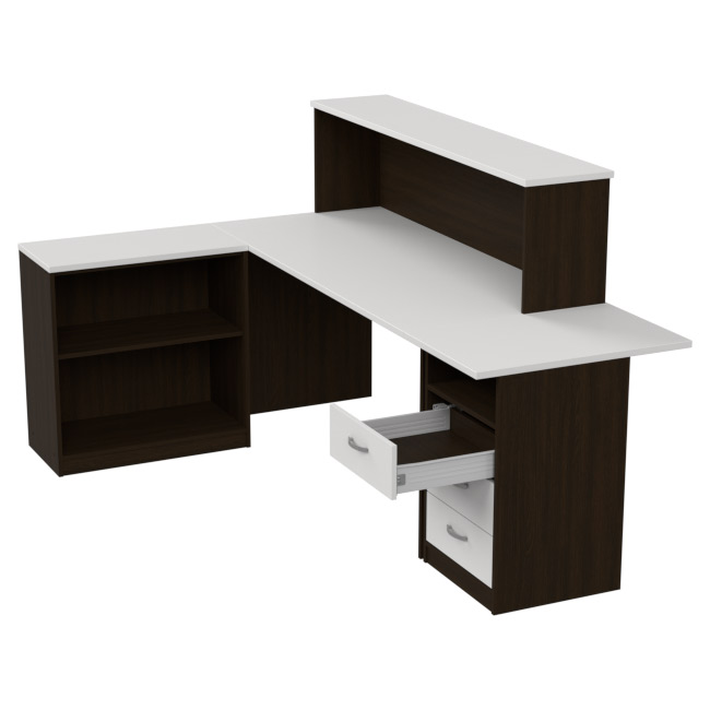 Комплект офисной мебели КП-12 цвет Венге+Белый
