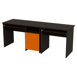 Офисный стол СК-21+СК-27 цвет Венге+Оранж