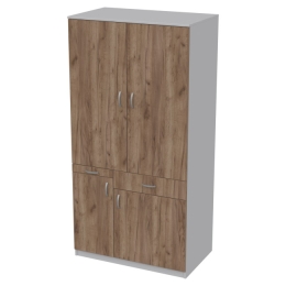 Мини кухня МК-1Р распашные двери цвет Серый+Дуб Крафт 100/60/200 см