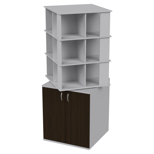 Офисный шкаф ШУВ-3 цвет Серый+Венге 77/77/200 см