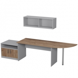 Комплект офисной мебели КП-15 цвет Серый+Дуб Крафт