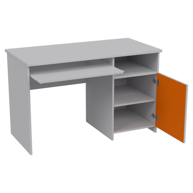 Компьютерный стол СК-21 цвет Серый+Оранж 120/60/76 см