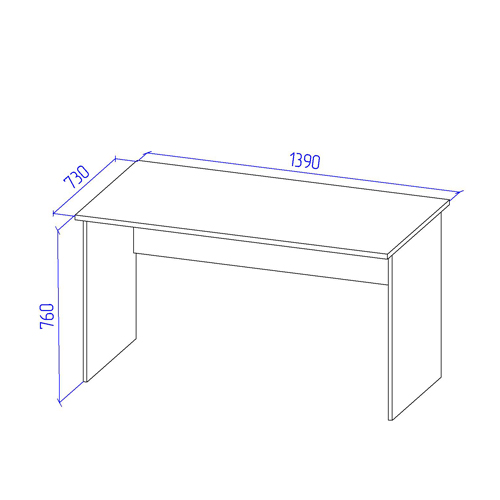 Офисный стол СТ-48 цвет Дуб Крафт+Серый 140/73/76 см