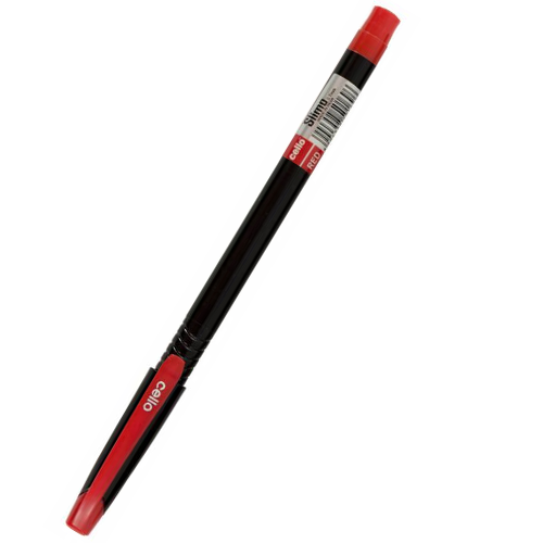 Ручка шариковая Cello SLIMO Black 0,7мм красные чернила