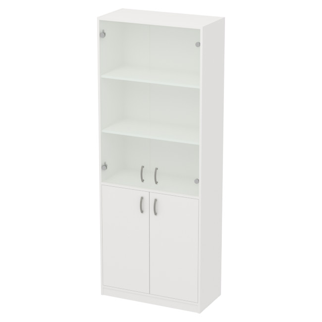 Офисный шкаф белого цвета ШБ-3+А5 матовый 77/37/200 см