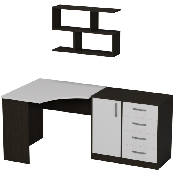 Комплект офисной мебели КП-18 цвет Венге+Белый