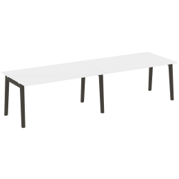 Стол переговорный (2 столешницы) OW.PRG-2.4 Белый бриллиант/Дуб темный 316/98/75