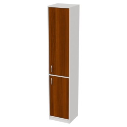 Офисный шкаф СБ-3+ДВ-61Л цвет Белый+Орех Итальянский 40/37/200 см