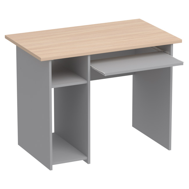 Компьютерный стол СК-16Л цвет Серый+Дуб 100/60/76 см