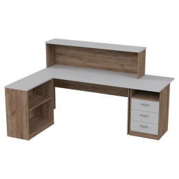 Комплект офисной мебели КП-12 цвет Дуб крафт+Серый