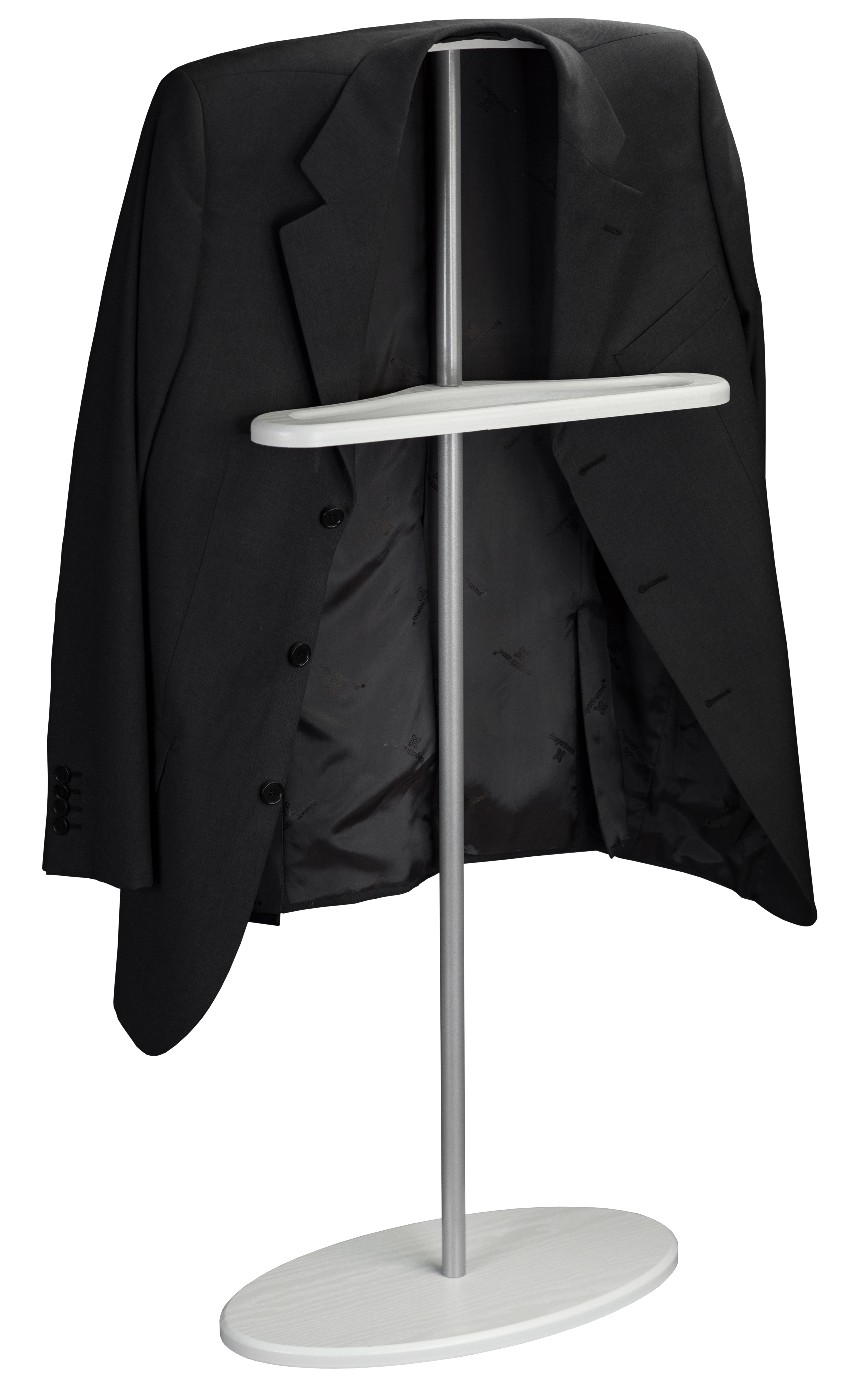 Вешалка костюмная Дэви 3 металлик/белый