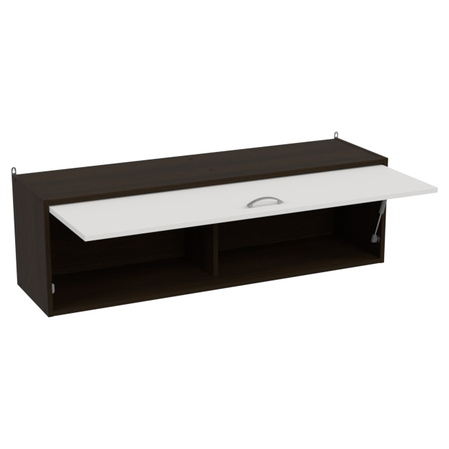 Навесная полка ПП-56+ДВ-56 цвет Венге+Белый 120/33/37 см