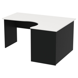 Стол для офиса СТУ-Л цвет Черный + Белый 160/120/76 см