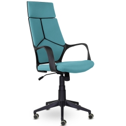 Кресло офисное IQ black plastic+небесно-голубой