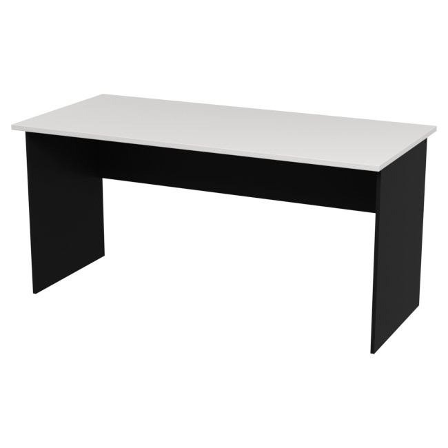Офисный стол СТ-10 цвет Черный + Белый 160/73/76 см