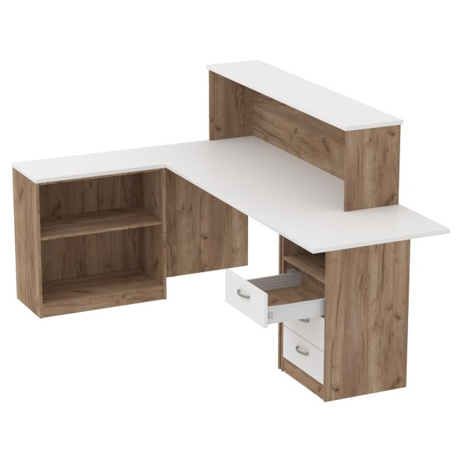 Комплект офисной мебели КП-12 цвет Дуб крафт+белый