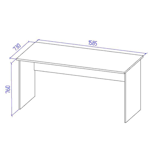 Офисный стол СТ-10 цвет Серый+Венге 160/73/76 см