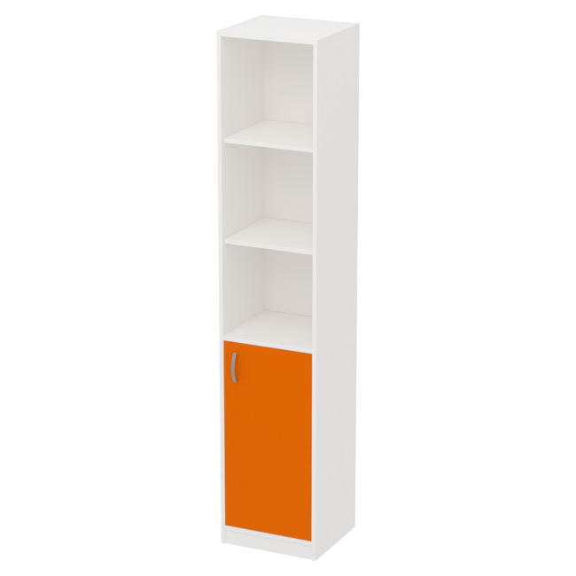 Офисный стеллаж СБ-3 цвет Белый+Оранж 40/37/200 см