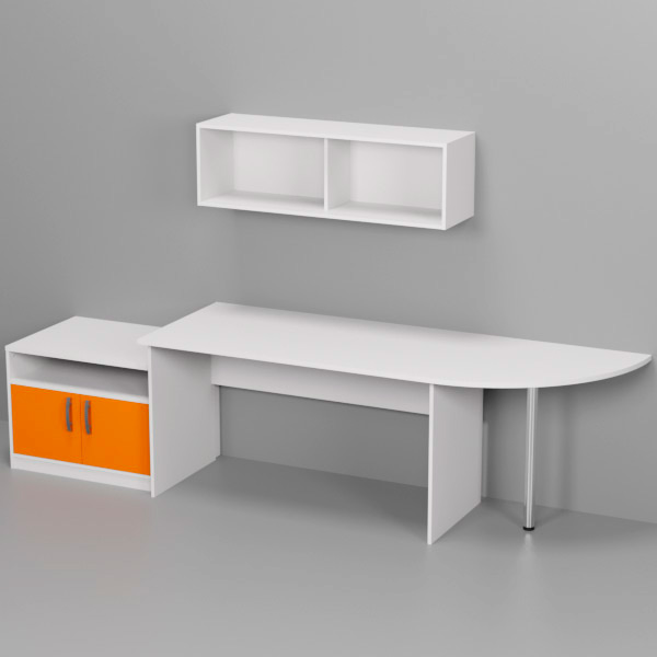 Комплект офисной мебели КП-15 цвет Белый+Оранж