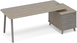 Стол комбинированный на тумбе малой правый Вяз-Мокко ТМ М1 108 ВЛ ВЛ/МП МП 225,8/104,2/75,6