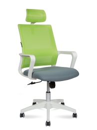 Офисное кресло эконом Бит белый+зеленый