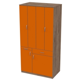Мини кухня МК-1 цвет Дуб Крафт+Оранжевый 100/60/200 см