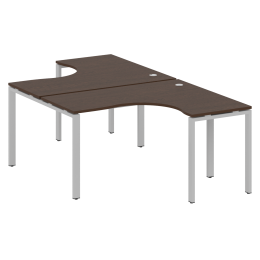 Рабочая станция криволинейная на П-образном м/к 140/243 METAL SYSTEM БП.РАС-СА-2.3 Венге Цаво-Серый