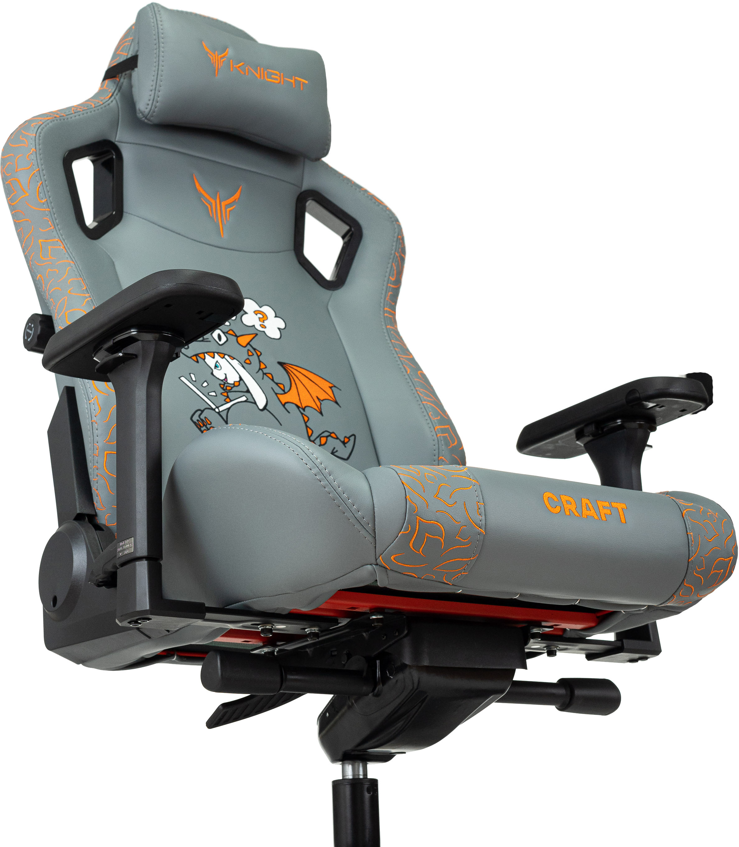 Кресло игровое Knight Craft Dragon серый