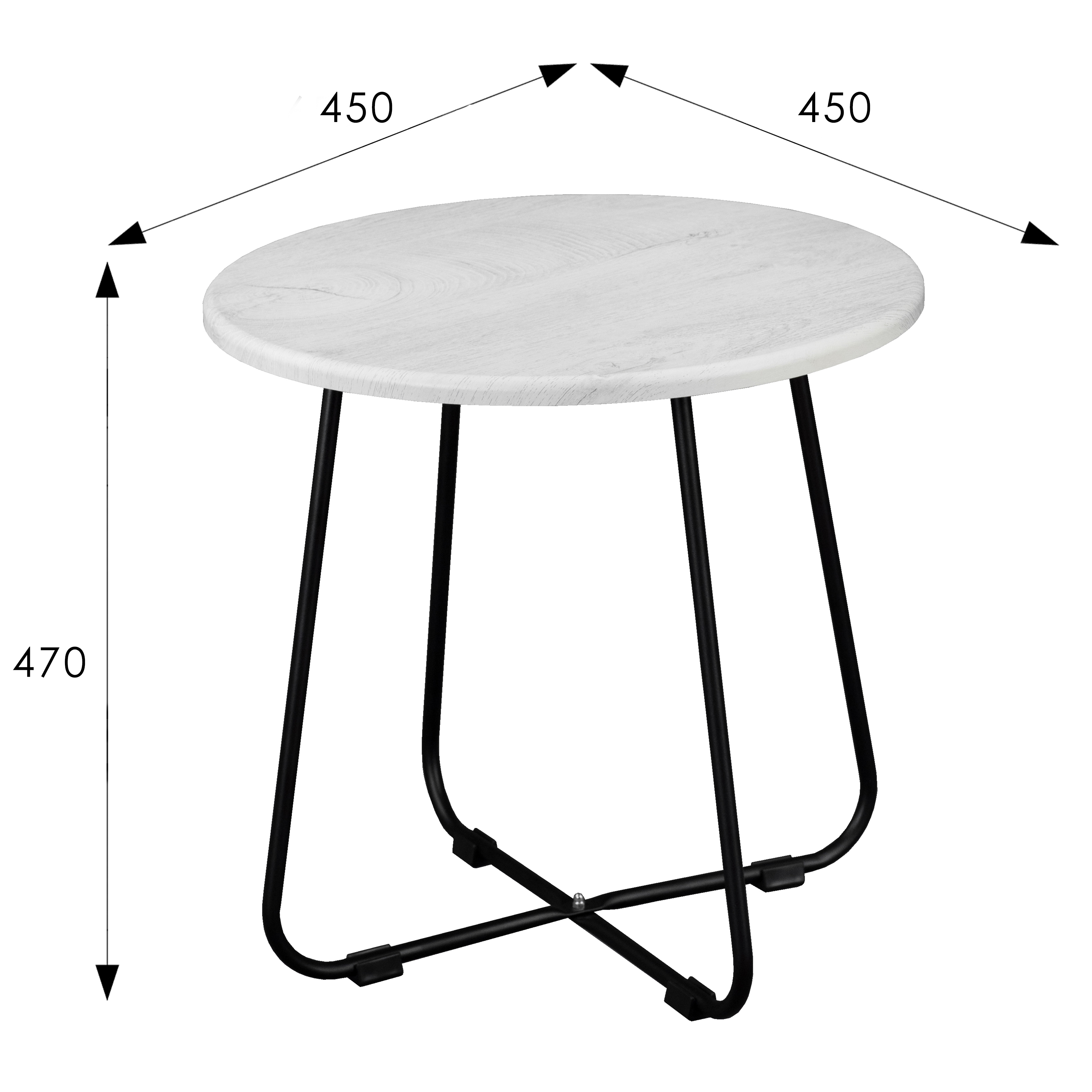 Стол журнальный BeautyStyle 14 дуб дымчатый/черный