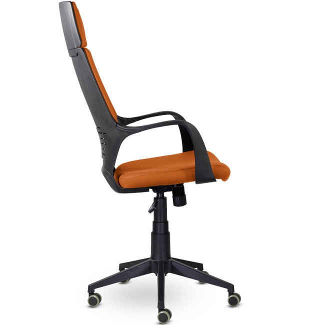 Кресло офисное IQ black plastic+оранжевый