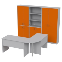 Комплект офисной мебели КП-11 цвет Серый+Оранж