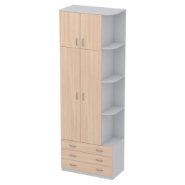 Шкаф для одежды ШО-45 цвет Серый+дуб 89/45/260 см