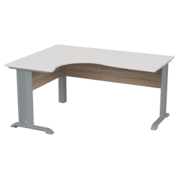 Стол на металлокаркасе угловой СТУ-П-М цвет Дуб Сонома+Белый 160/120/74 см