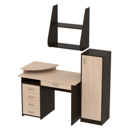 Комплект офисной мебели КП-14 цвет Венге+Дуб Молочный