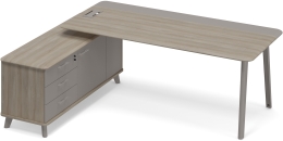 Стол комбинированный на опорной тумбе левый Вяз-Мокко ТМ М1 103 ВЛ ВЛ/МП МП 216,4/164,2/75,6