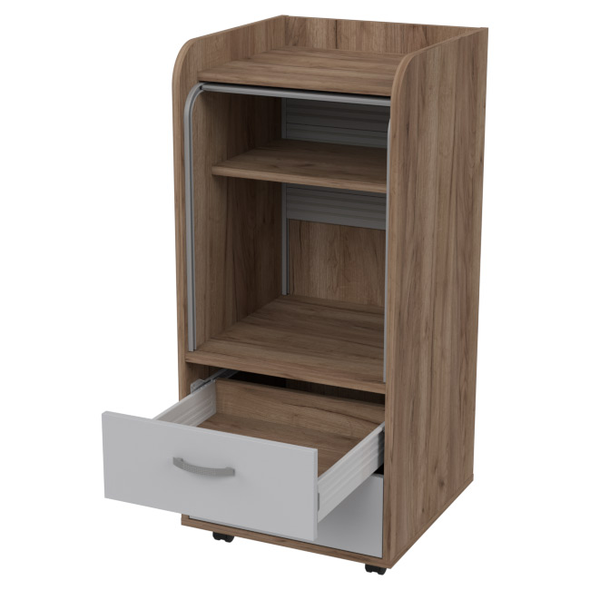 Тумба с жалюзи ТМЖ-2 цвет Дуб Крафт+Серый 45/46/103