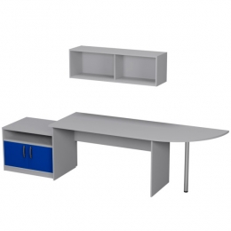 Комплект офисной мебели КП-15 цвет Серый+Синий