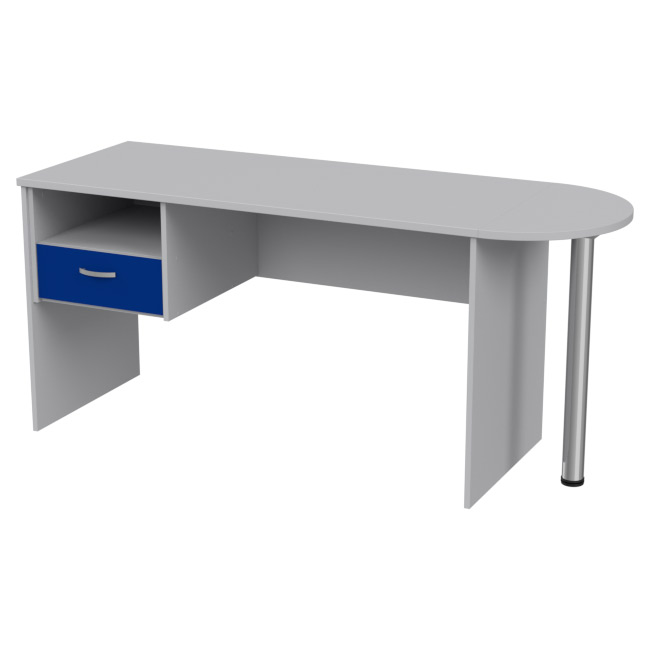 Стол с приставкой КП-1 цвет Серый+Синий
